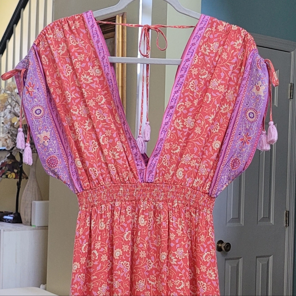 SPELL Sunshine Bandit Gown in Cayenne Size XS - Picture 9 of 16